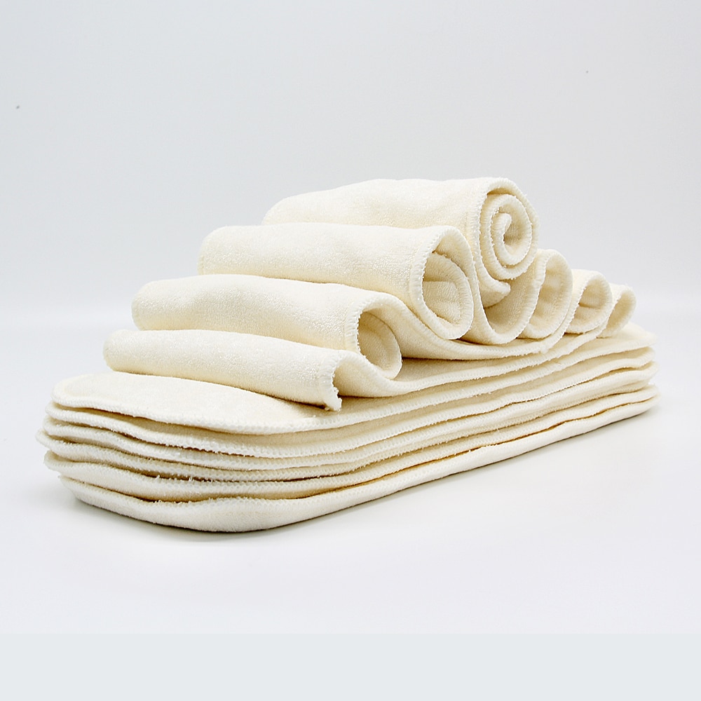 Goodbum – couche-culotte en Fiber de bambou, 4 couches, réutilisable, Super doux, pour bébé, uniquement en bambou