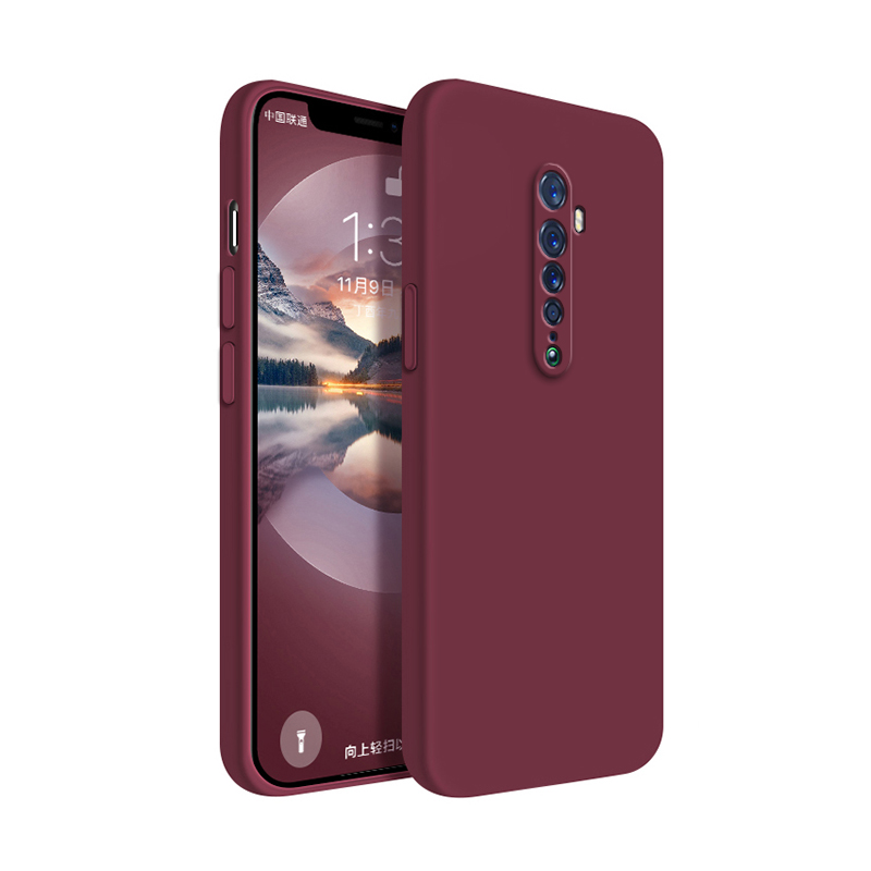 Funda Original para OPPO Reno 2 2F 2Z, protección de cámara, cuadrada, de silicona líquida Reno2, suave, de lujo, ultrafina, a prueba de golpes: Microfibra / BLANCO