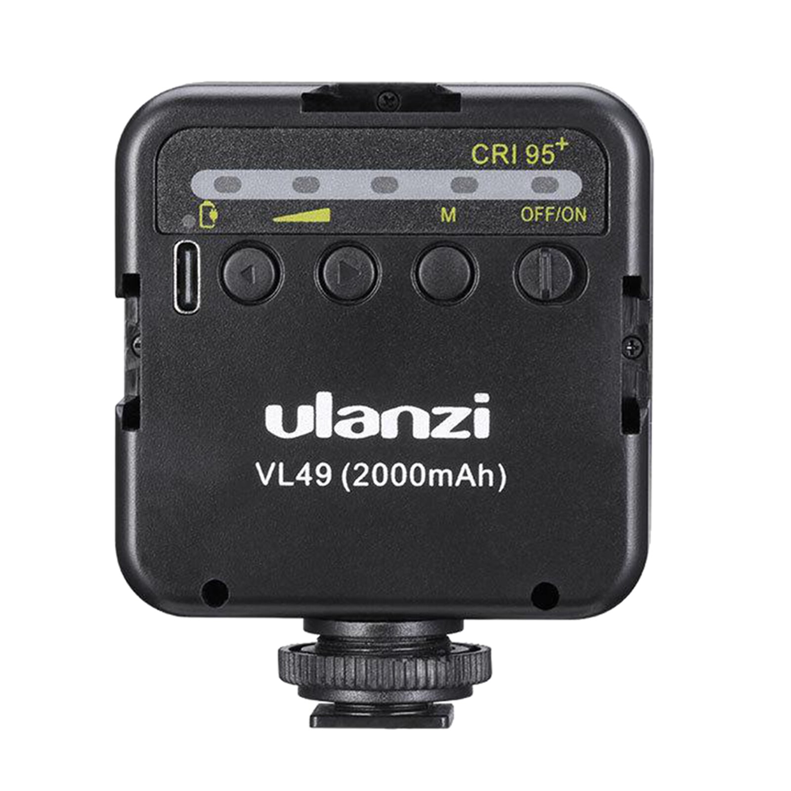 VL49 Mini Camera Video Light with Cold Shoe, Portable & Rechargeable 2000mAh LED Photography Lamp, + Dimmable 5500K for Vlogging