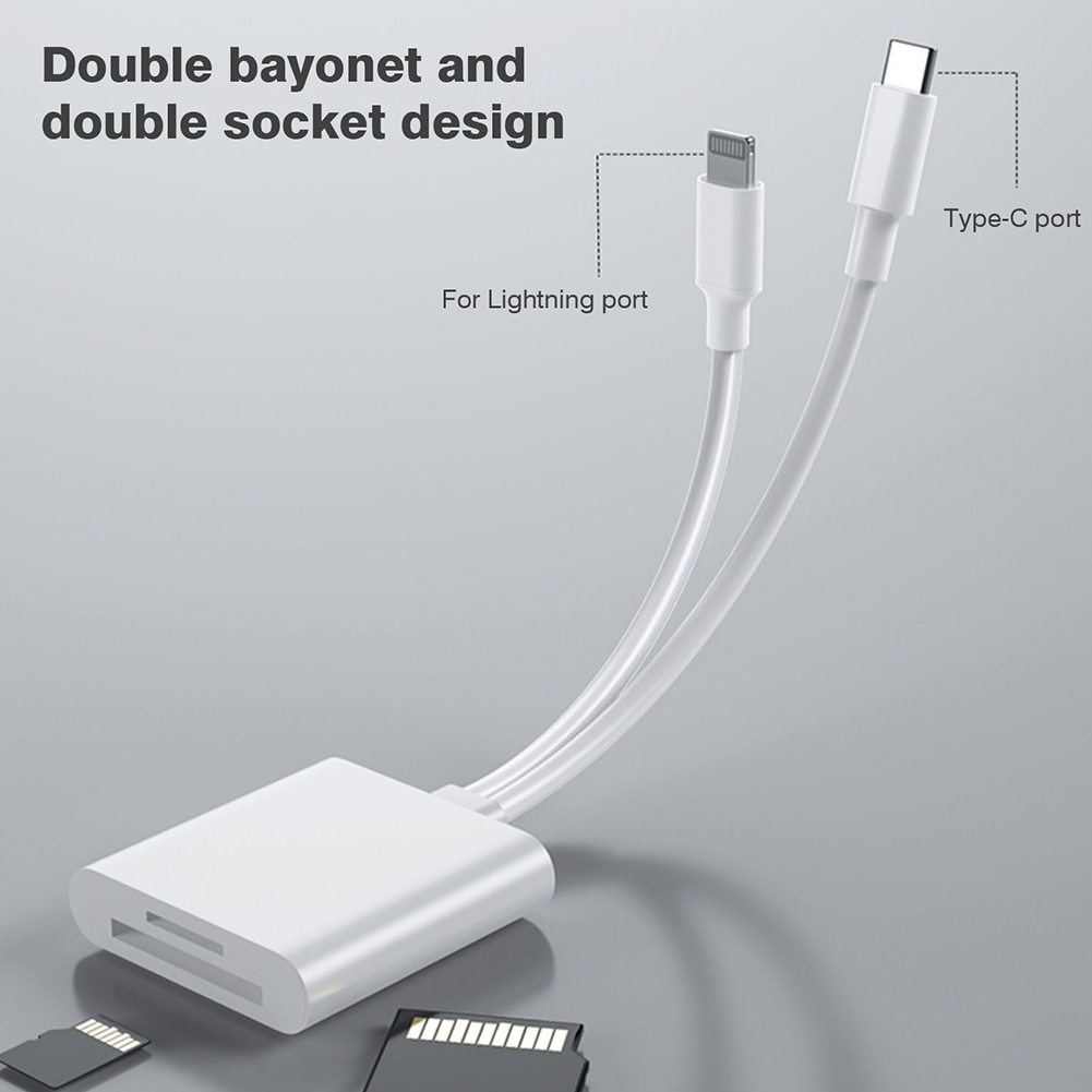 Czytniki kart SD Byscoon dla iPhone'a Aparat z systemem Android Czytnik kart TF Kamera do transmisji zdjęć Czytnik kart pamięci dla Samsung Xiaomi