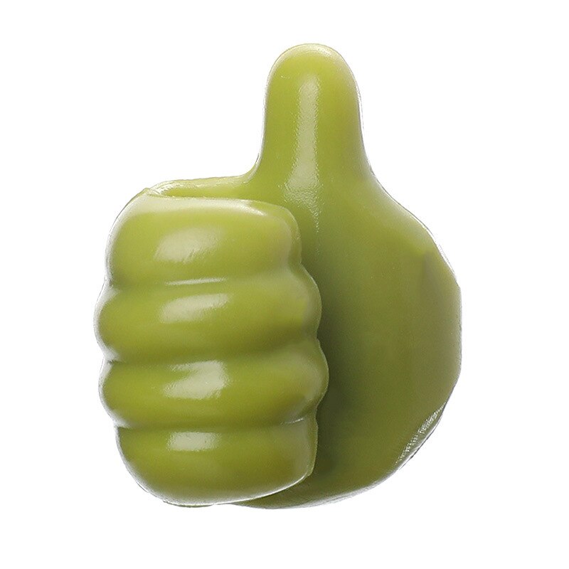 1 Paar Thumbs Up Vorm Sleutelhanger Muur Haken Verwijderbare Clip Gewassen Houder 3D Anime Muurstickers Deur Thuis decor Haak Koopje: green