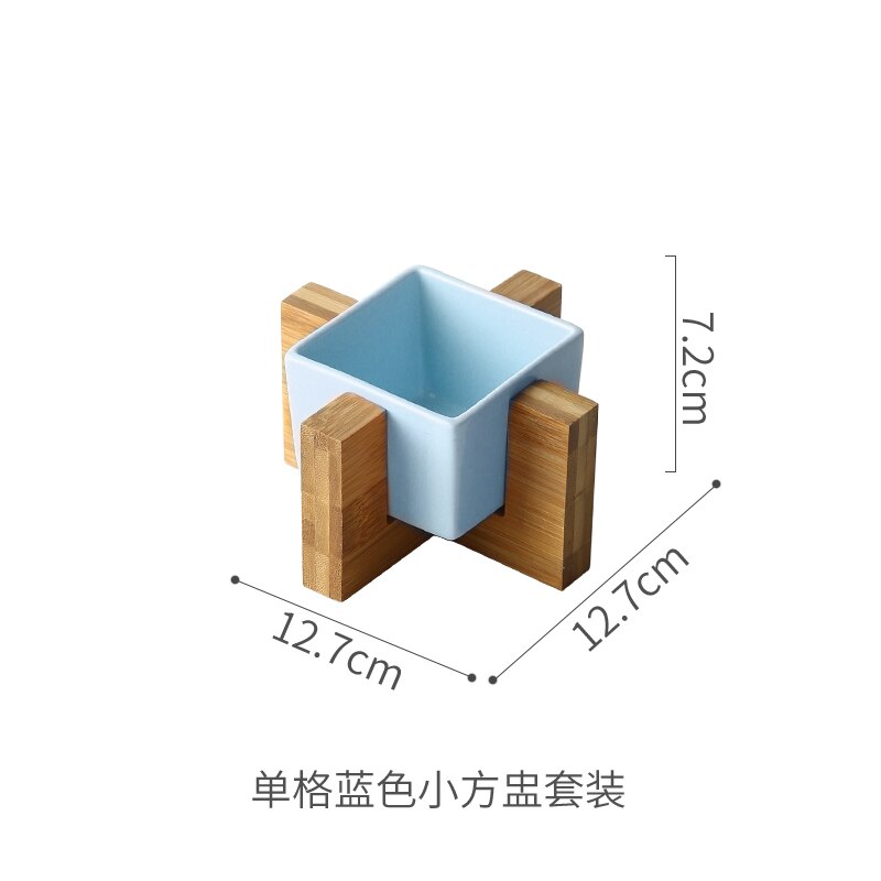 Ceramic Snack Platter Solid Color Dessert Bowl Japanese Taste Dish Home Desktop Dried Fruit Tableware Combination: B--blue
