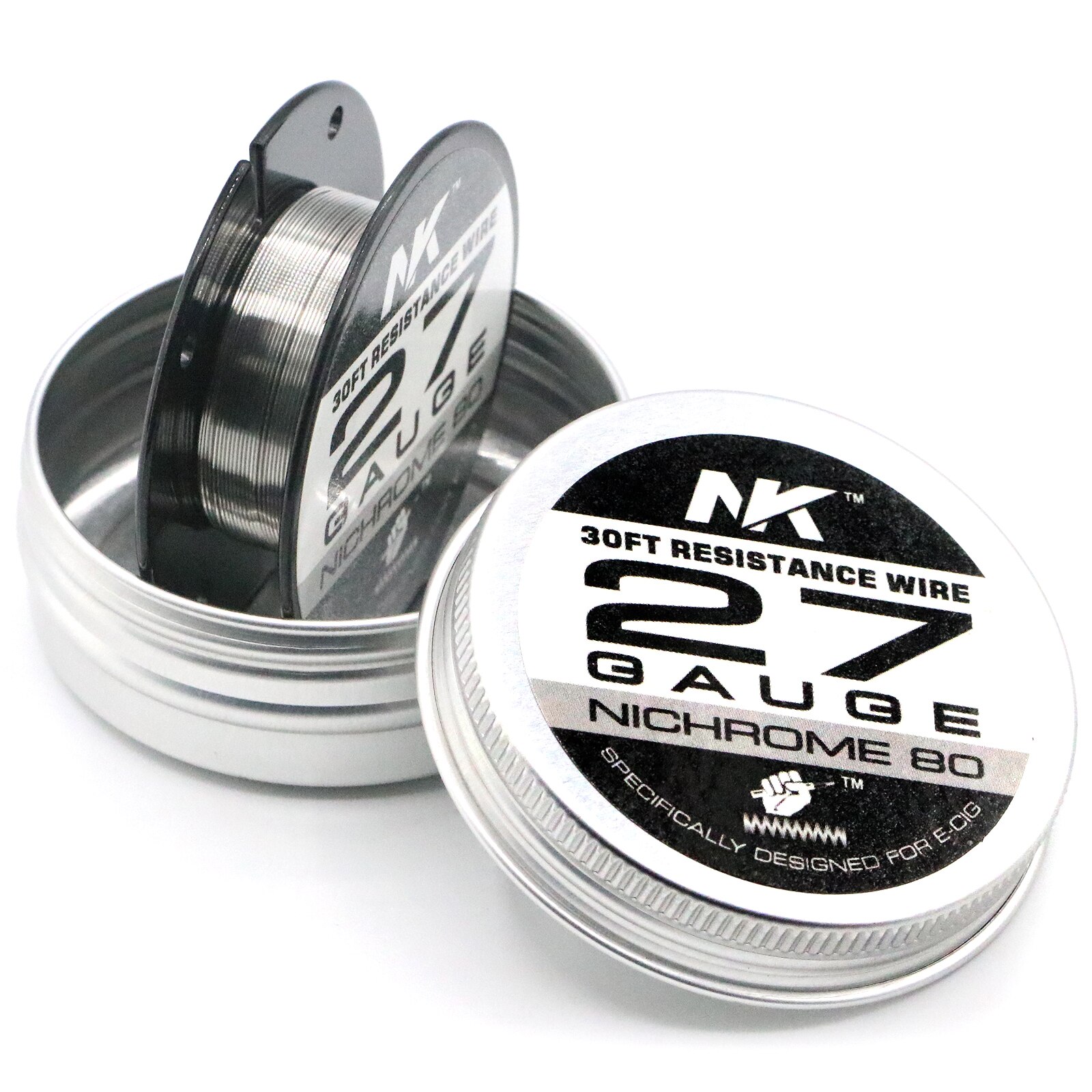 30Ft Ni80 Ni70 KA1 AWG 24 26 27 28 29 30 calibro originale NK Vape Wire per MTL RTA RBA bobina resistenza al riscaldamento filo: Ni80 27Ga 30Ft