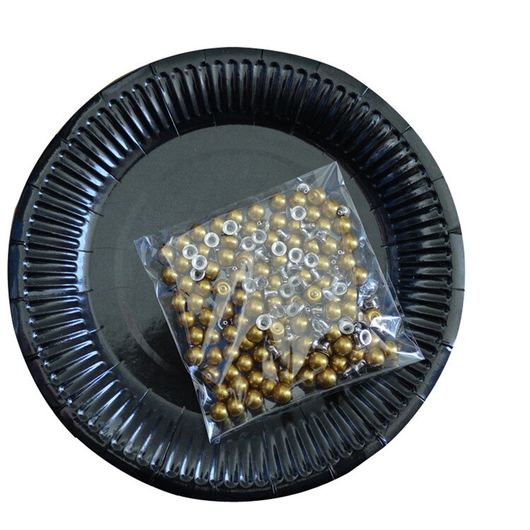 Rivets Imitation perles de couleur 8MM, 100 pièces, accessoires de vêtement à faire soi-même, pointes de perles pour tissus, décoration de chapeau de mariage, ensemble de perles: Gold Pearl rivets