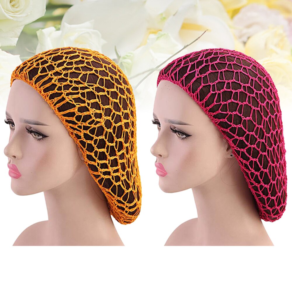 Bonnet de nuit artisanal en Crochet pour femmes, 2 pièces, chapeau de nuit Long, protection des cheveux: Picture 6