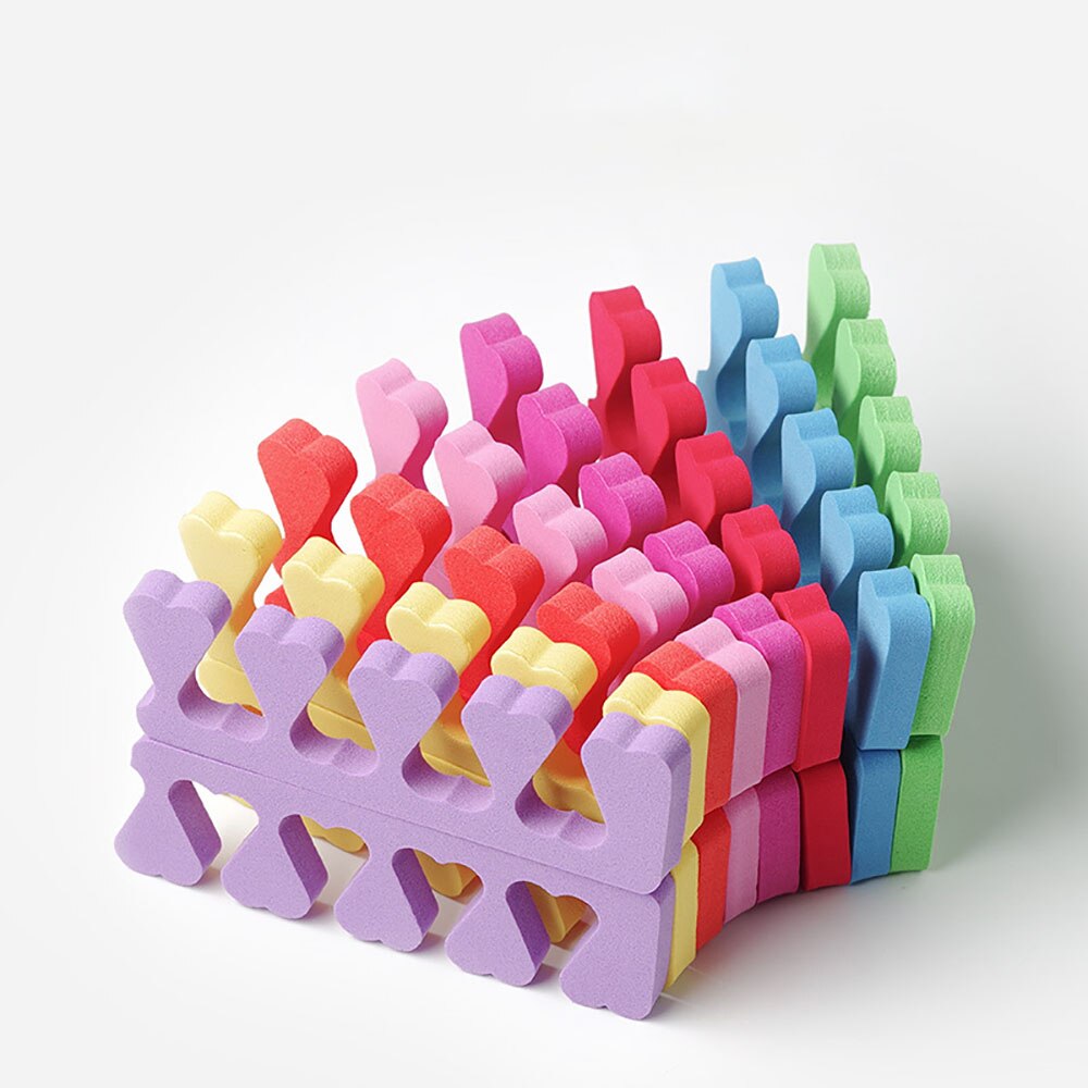 1pair Random Color Finger Cotton Sponge Toe Divider Hand and Foot Universal of Finger Divider Toe Separator Nail Tool