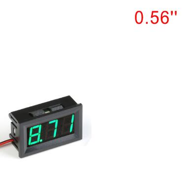 Ac 30-500v auto's motorfietsen voertuigen led digitaal display voltmeter 2 draads mini spanningsmeter volt tester paneel rood groen blauw: 0.56in groene