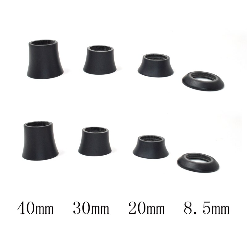 MCFK de fibra de carbono casco para carretera bicicleta carbono mtb ciclismo bici partes conjunto horquilla plato cono cónico arandela 1 1/8 ''20 30 40mm