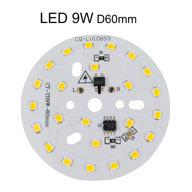 Pcb led 220v ~ 240V SMD2835 3w 5w 7w 9w 12w, pilote ic intégré, perles Led intelligentes IC SMD, Source de lumière pour ampoule Led, 5 pièces,