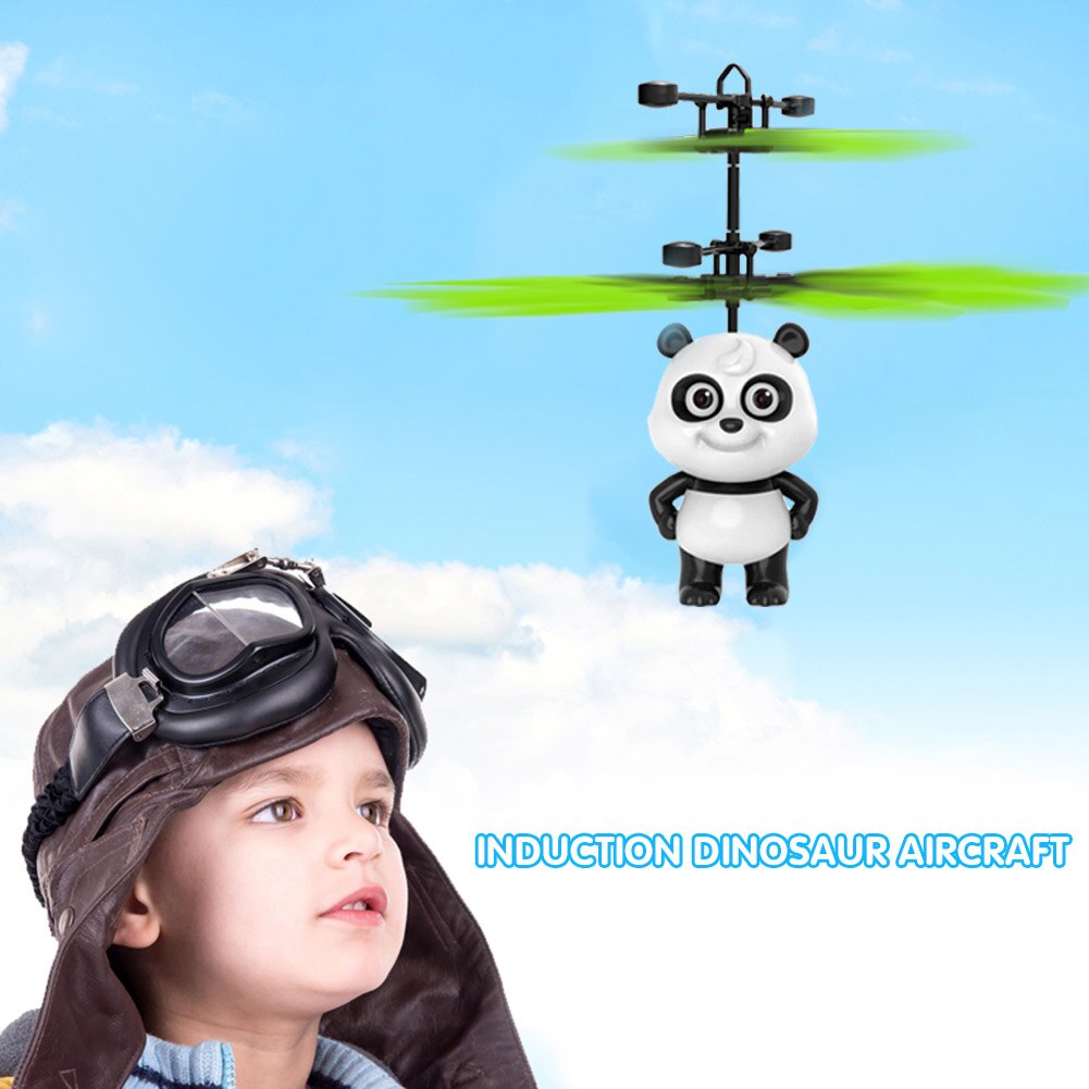 Elektronische Infrarood Inductie Panda Helicopter Afstandsbediening Speelgoed Met Led Licht Model Ouder-kind Interactie Speelgoed