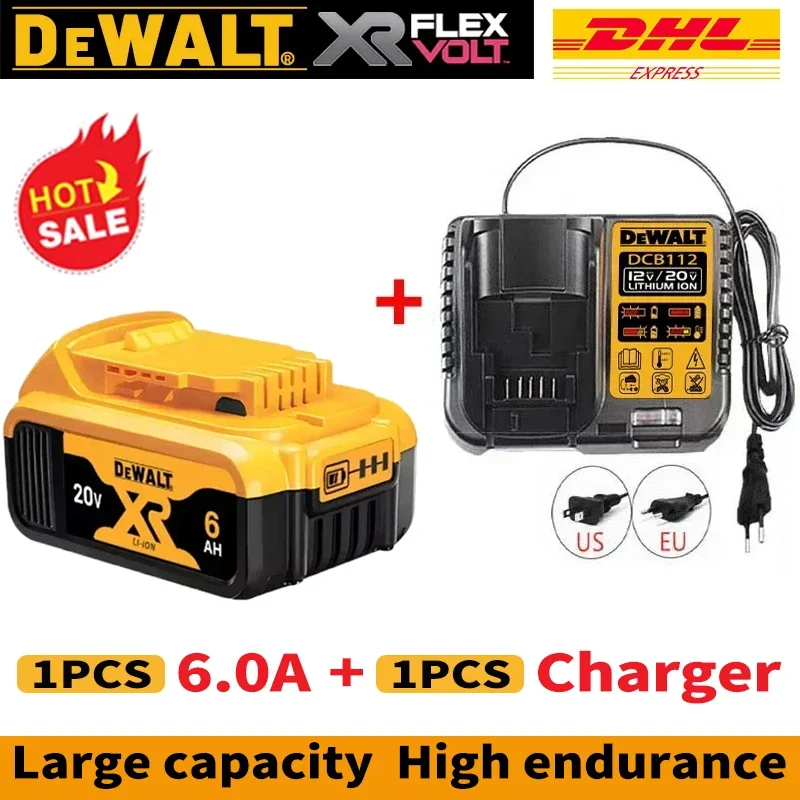 Originalt dewalt batteri 20v, 2.0v-9.0ah,  genopladeligt lithium-ion-batteri, dcb 115,  dcb 118,  dewalt værktøjsbatteri + oplader: Militærgrøn