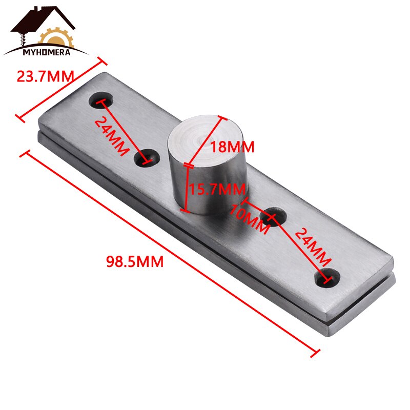 Myhomera 360 Degree Rotation Axis 75/100mm Stainless Steel Up and Down Doors Rotating Hinges Location Shaft Hidden Pivot Hinge: 100mm