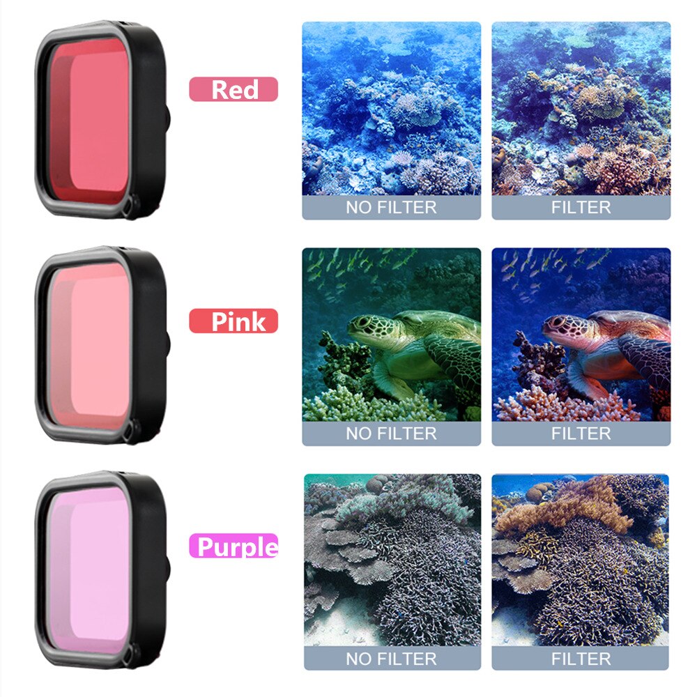 Go Pro 8 60M Waterproof Case Windshield Frame Silicone Case Diving Filter Bag For Gopro Hero 8 Black Action Camera Accessories