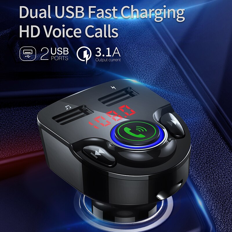 Bluetooth FM Transmitter Car Mp3 Player Wireless FM Modulator Handsfree Bluetooth Car Kit Support TF Card