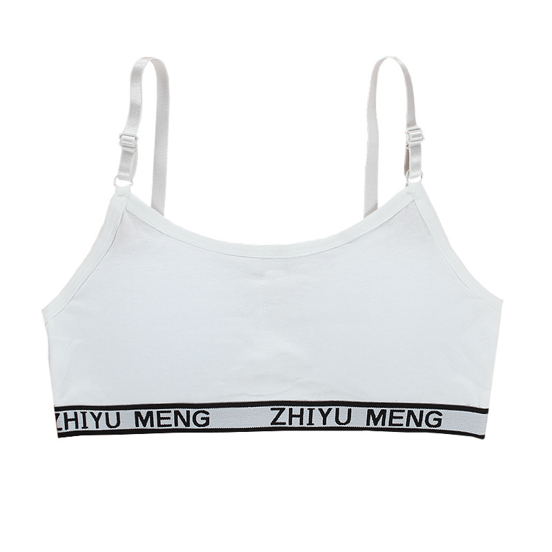 Reggiseni da allenamento per ragazze bambini 11 intimo morbido accessori per ragazze reggiseni per bambini traspiranti per ragazza teenager 8-16y Sling regolabile 13: WHITE