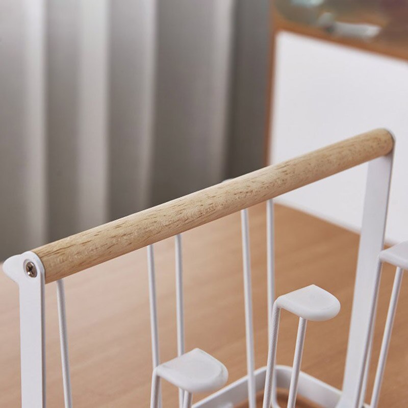 6 kopjes glazen droogrek metalen glazen standaard houder opbergrek hangende glazen afdruiprek huishoudelijke beker organizer keukenbenodigdheden