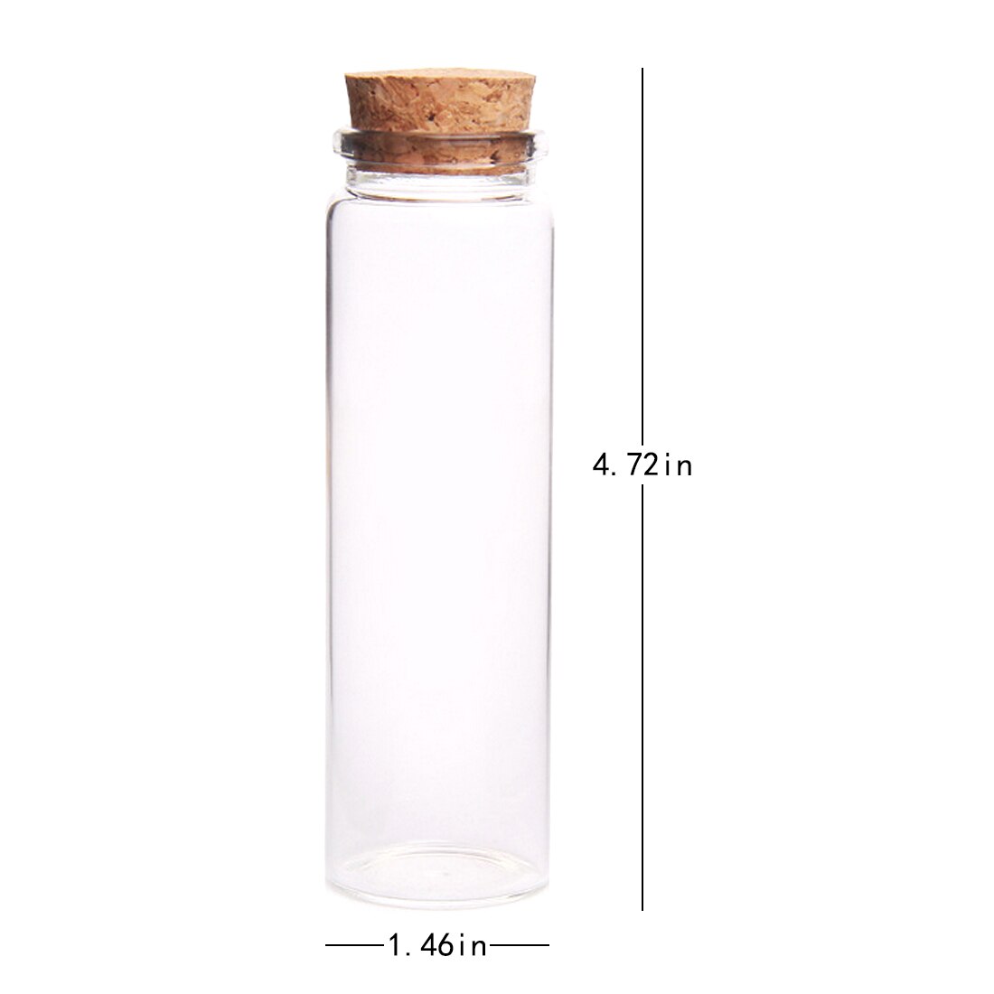 37*120MM 90ML Glass Bottle Wishing Floating Bottle Empty Sample Storage Jars with Cork Stoppers - Transparent