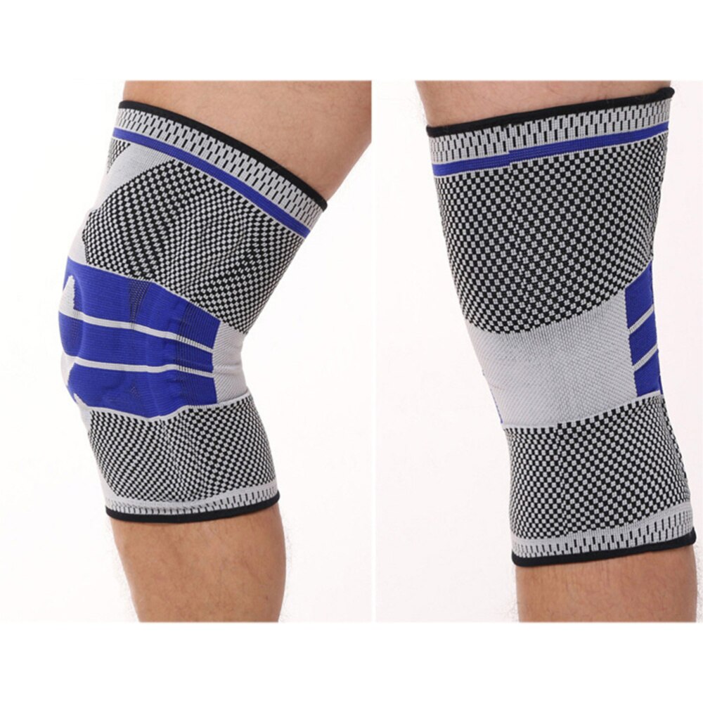 Enkele Fitness Hardlopen Fietsen Knie Ondersteuning Braces Elastische Nylon Sport Knie Pad Sleeve-Sized M (Grijs)