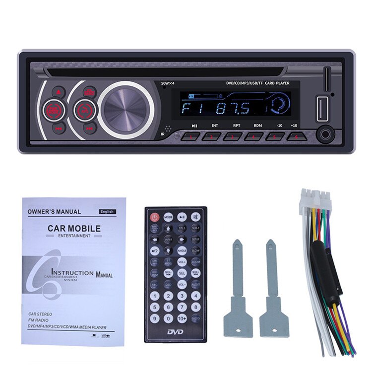 1 din bil dvd  mp3 afspiller bluetooth bil multimedie afspiller video output cd vcd usb tf fm radio til vw til bmw toyota mazda: Dvd afspiller
