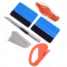 Envoltura de vinilo de microfibra de fieltro palo exprimidor de seguridad cuchilla para cortadora de papel conjunto de etiqueta engomada del coche película herramienta de embalaje Auto ventana tinte