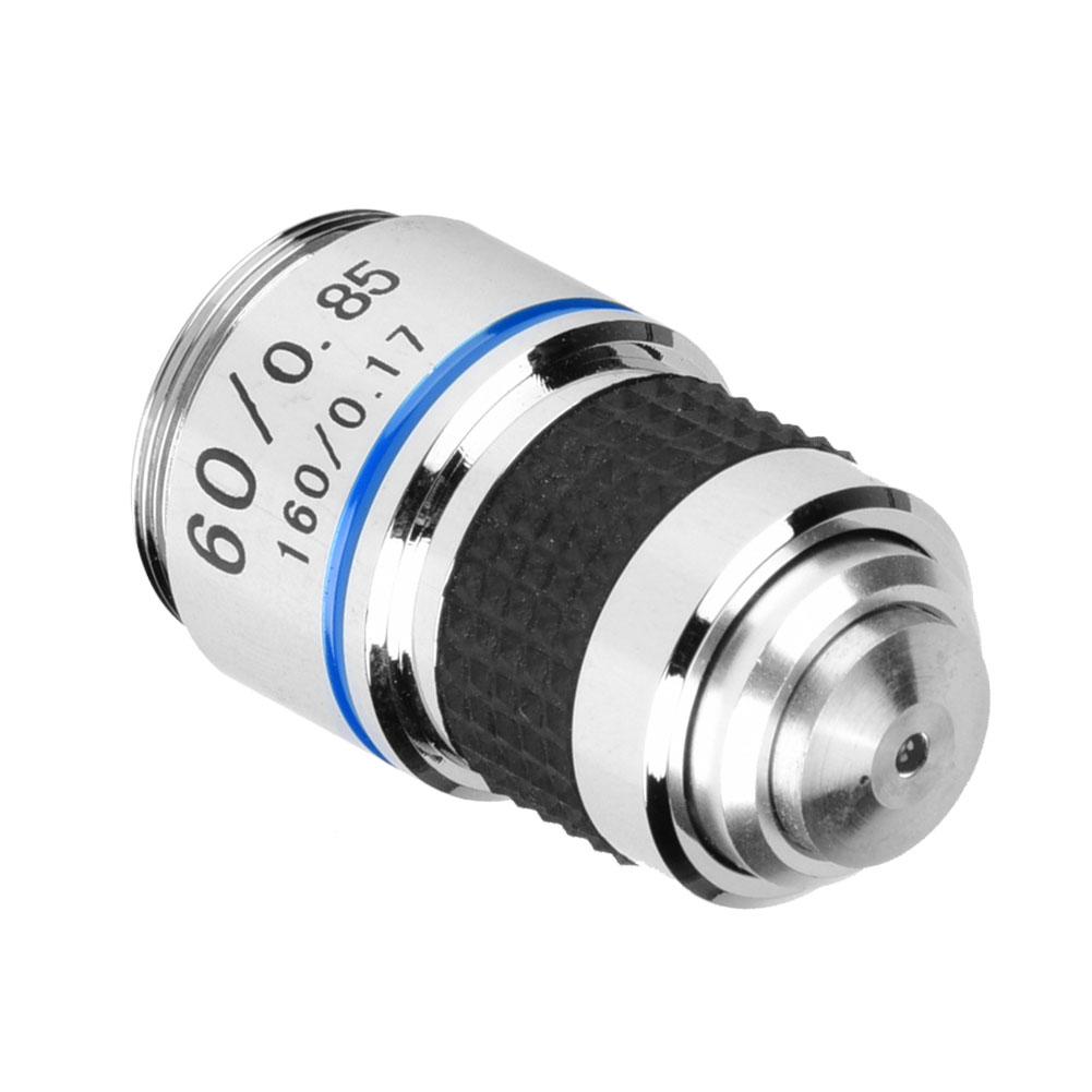 60X Objectives Lens 185 Biological Microscope Achromatic Objectives Lens 160/0.17 Aluminum Alloy