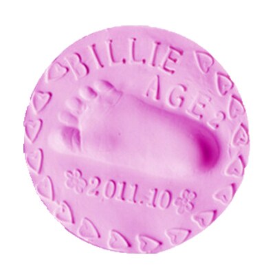 8 colores bebé 3D huella de mano fabricantes DIY juguetes pata impresión almohadilla secado de aire arcilla suave huella dactilar impresión padres -niño Inkpad: Pink