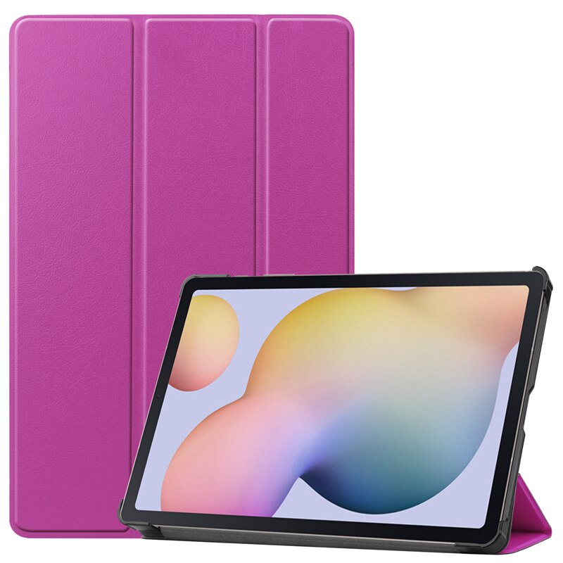 Magnetyczny Smaer PU skórzany pokrowiec do Samsung Galaxy Tab A7 SM-T500 SM-T505 SM-T507 10.5 "Tablet Funda Cover: T500-Purple