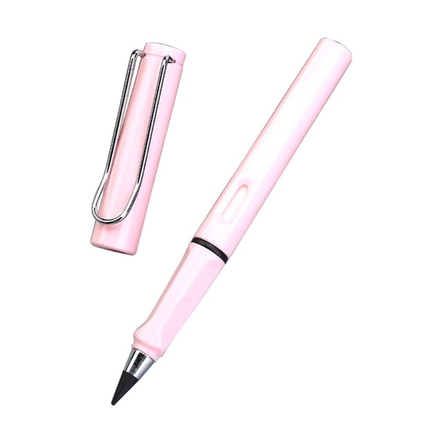 Stylish Replacable Inkless Pencil Portable Inkless Pencil Erasable Signing Pen Reusable Everlasting Pencil No Sharpening: light pink