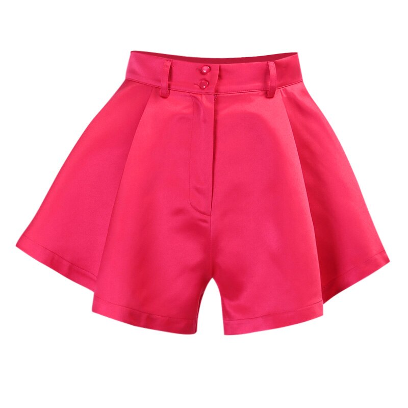 Beyouare-mini pantalones cortos Acampanados para mujer, de cintura alta, informales, lisos, vintage, para playa, urbana,