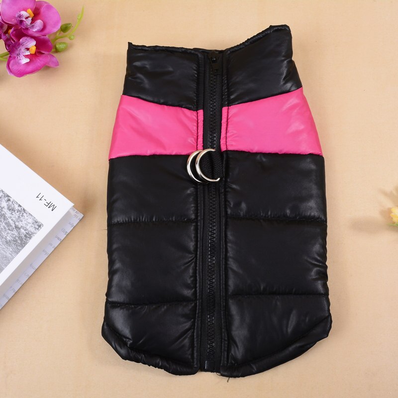 Large Waterproof Pet Clothes Warm Down Jacket Puppy Dog Vest Clothes Waterproof Medium Large Dog Supplies: Rose Red / M