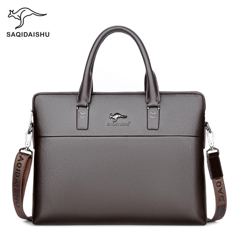 Sac d'affaires sac à main hommes porte-documents ordinateur portable en cuir synthétique polyuréthane sac homme sac à bandoulière advogado fourre-tout bolsos de hombre: B