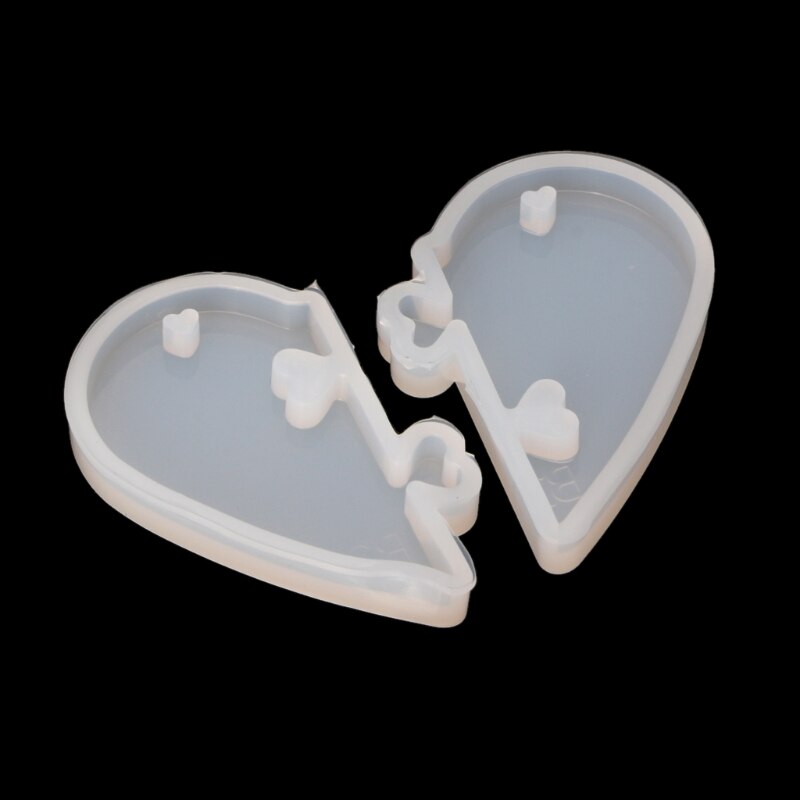 2Pcs Heart locks for lovers Pendant Liquid Silicone Mold DIY Epoxy Resin Mould Jewelry Tools