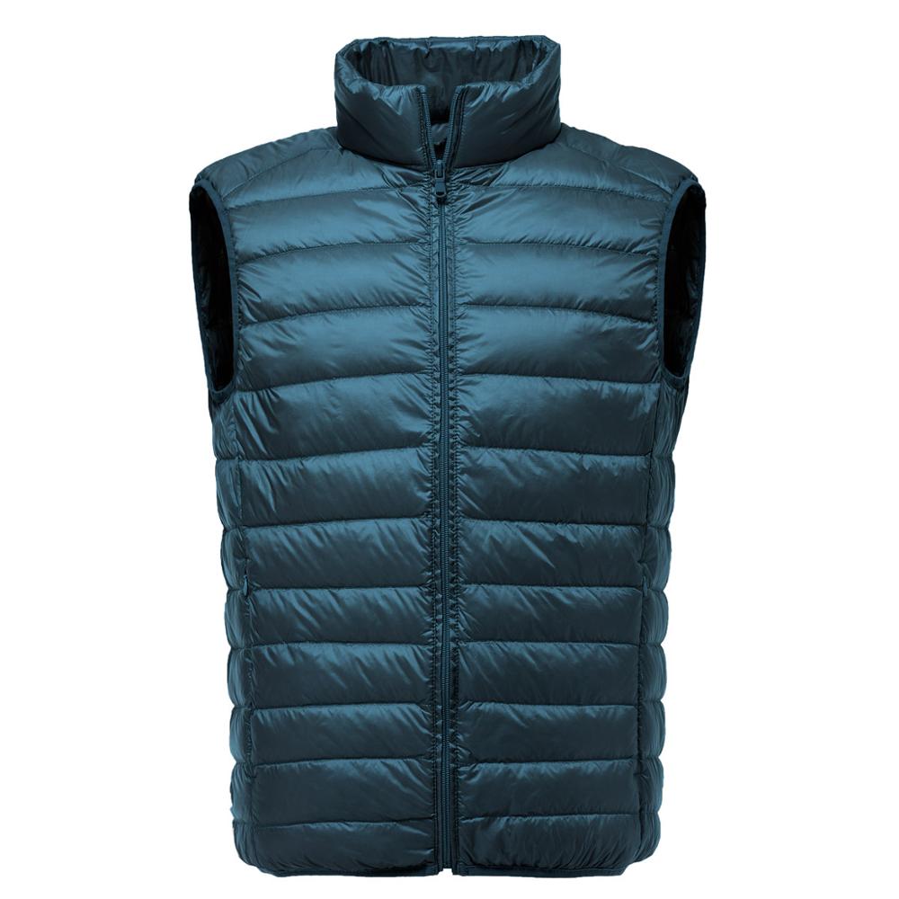 nouveaux hommes sans manches veste hiver ultra-léger blanc canard vers le bas gilet mâle mince gilet hommes vêtements coupe-vent gilet