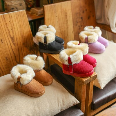 Girls warm snow boots winter children plus velvet cotton shoes girls princess big children's boots