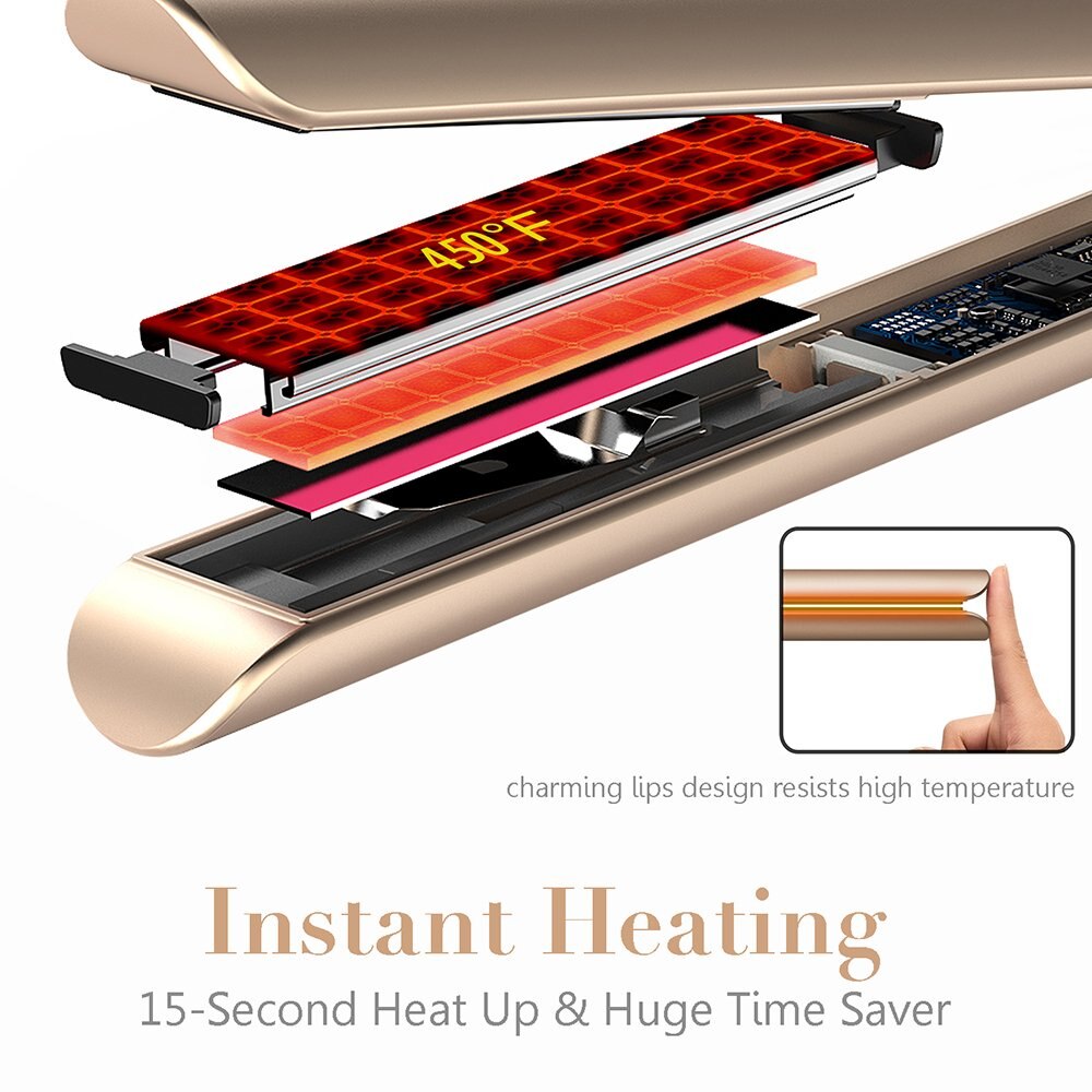 Hair Straightener Flat Iron for Styling 2 in 1 Tourmaline Ceramic Curler All Types Birthday