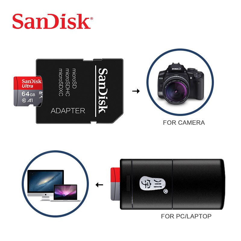 Sandisk Ultra Micro SD de 32GB 128GB 64GB 256GB 16G Micro SD de 400GB tarjeta SD/TF tarjeta Flash tarjeta de memoria 32 64 microSD de 128 gb para teléfono