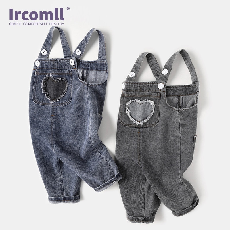 Ircomll Kids Children's denim overalls Casual Trousers Pants Jumpsuit Toddler Infant Denim Dungarees Child Jeans Playsuit