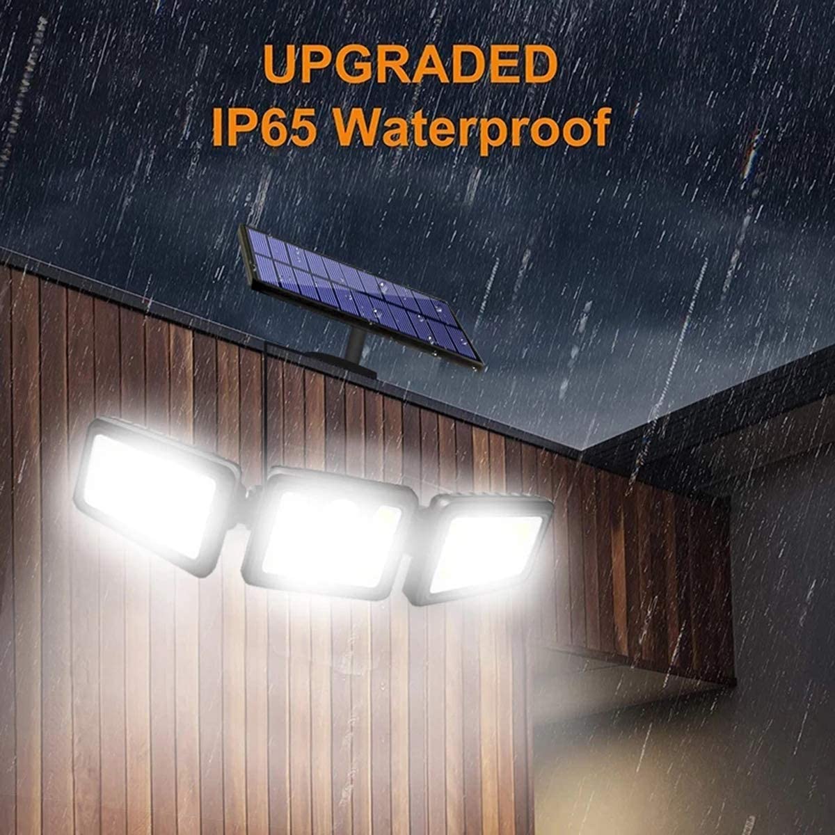 Solar Led Light Outdoor Waterproof Motion Sensor Solar Garden Lights 3 Heads Powerful Outdoor Lighting Solar Energy Wall Lamp