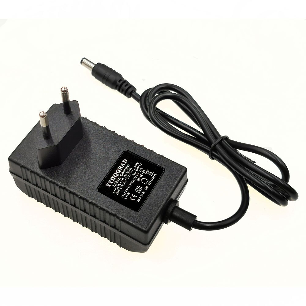 Ładowarka litowa 21V 2A 100-240V do akumulatorów litowych z podświetleniem LED Gniazdo zasilania DC Żeńskie złącze do montażu panelowego: WHITE / US