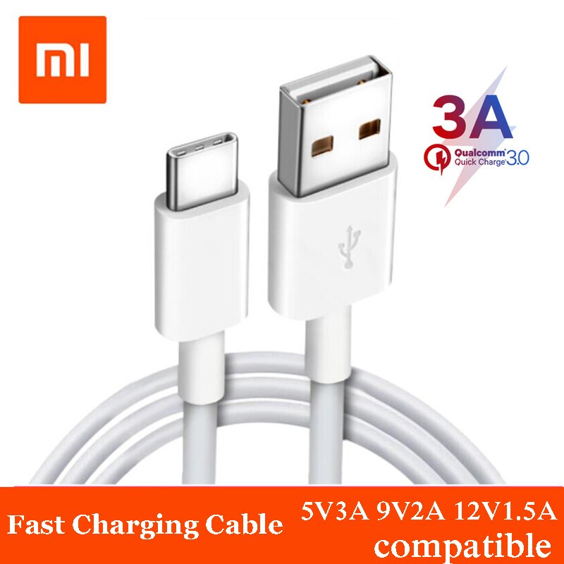 Originele Xiaomi Usb 3.0 3A Type C Quick Fast Data Oplaadkabel Voor Xiaomi Mi 9 6 4C 4S a1 5 5S Plus 5C 5X Mix Max 2 Redmi Pro