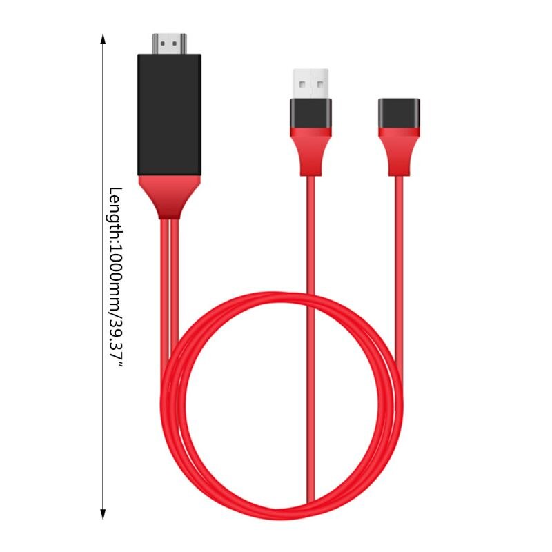 1080P Mirroring Cable Phone to TV HDTV Adapter for iphone A-ndroid R9UA