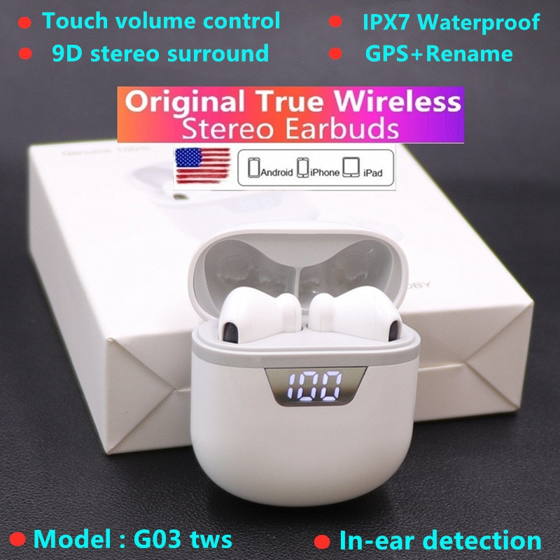 Écouteurs sans fil Bluetooth TWS, oreillettes de sport, avec micro, contrôle de Volume, étanches, pour Xiaomi Samsung Huawei PK i90000