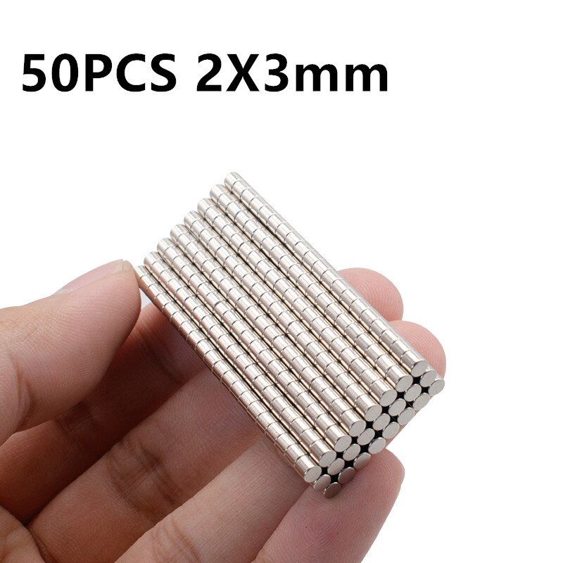 20 50 100PCS 2x1 2x2 2x3 2x5 2x10mm Magnet N35 Rare Earth Strong Neodymium Permanent Magnet: 50PCS  2x3mm