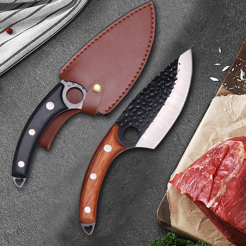 6 Inch Hand Forged Stainless Steel Butcher Knife Boning Knife Fish Knife Kitchen Meat Cleaver Cooking Tool