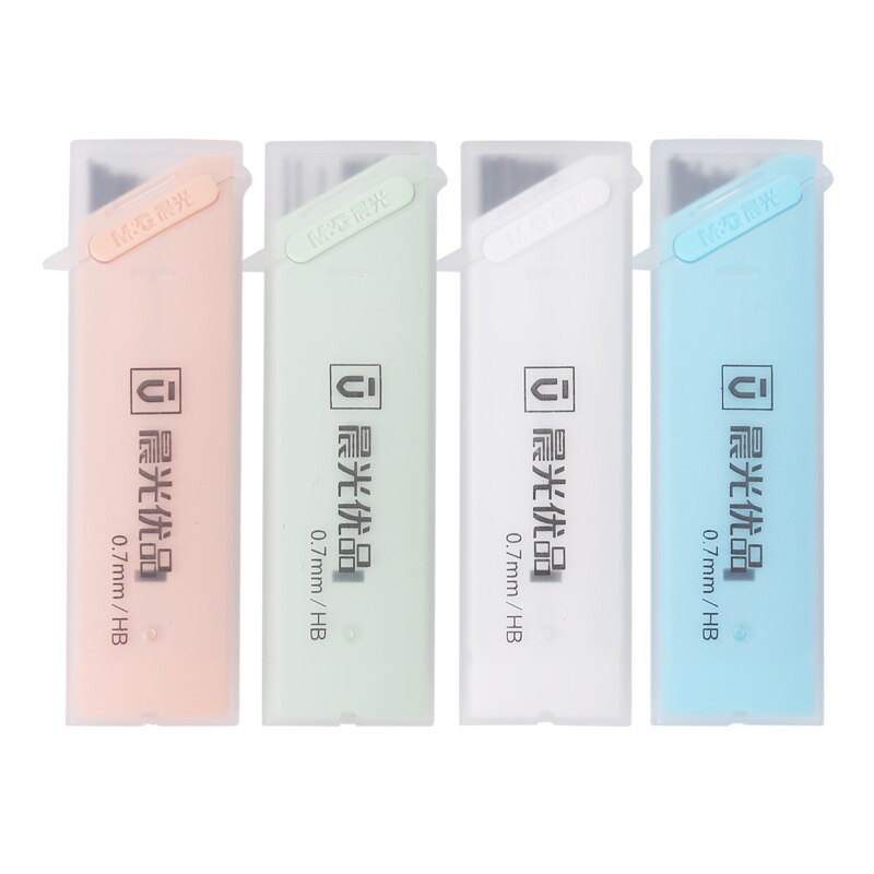 Mekaniske blyantledere  hb 0.5mm 0.7mm lengde : 60mm 20 stk / sett 4 sett / mye plastboks pakke skrivepapir påfyll