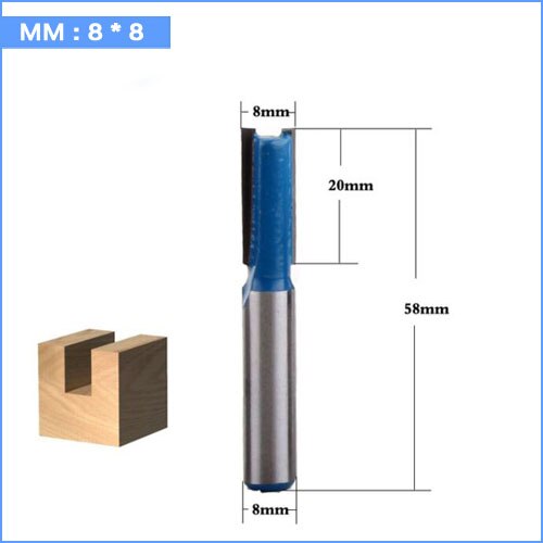 8mm Shank Straight/Dado Router Bit Set Diameter Woodworking Tools CNC Milling Cutter Endmill for Wood: 8mm X 8mm