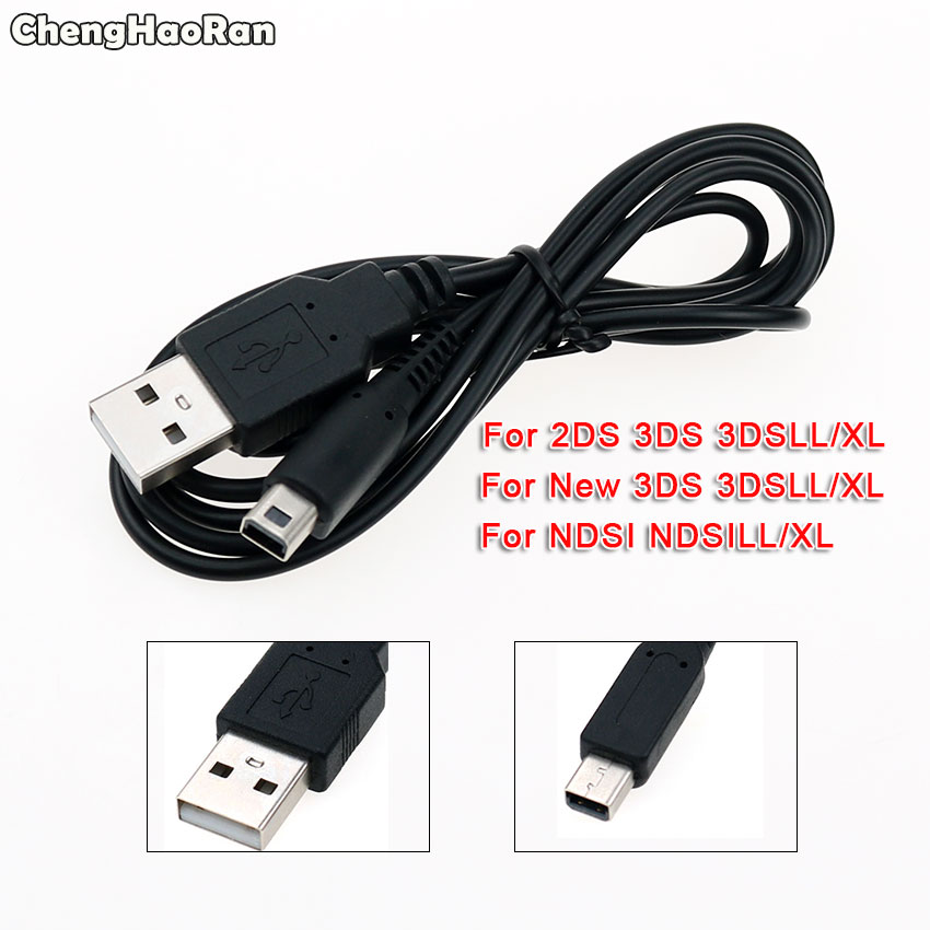 Porta USB Carregador Sync Charing ChengHaoRan Linha de Cabo Cabo de Alimentação Para 3DS Novo 3 3 3DSLL 3DSXL Para NDSI XL /LL Jogos Acessórios