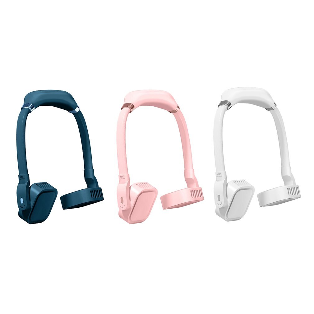 Portable Neck Fan - 4000mAh USB Rechargeable - Bladeless Personal Fan - 12hr Battery Life - ABS Silicone Metal