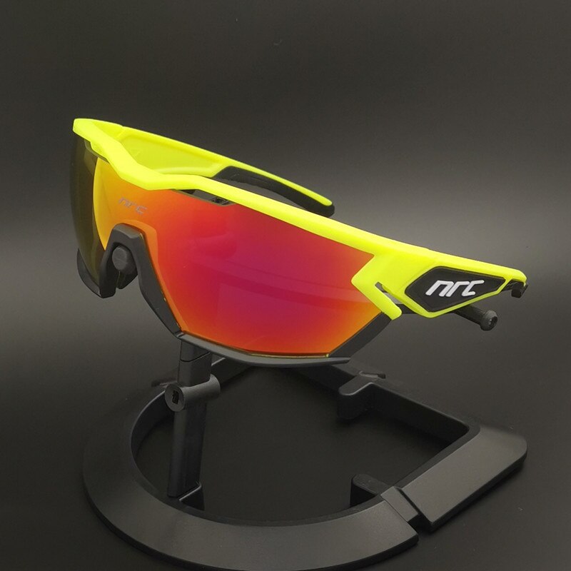 NRC gafas de ciclismo hombres mujer deportes al aire libre gafas ciclismo bicicleta de montaña gafas de bicicleta de carretera de photochromism: 04 / Red photochromic-3
