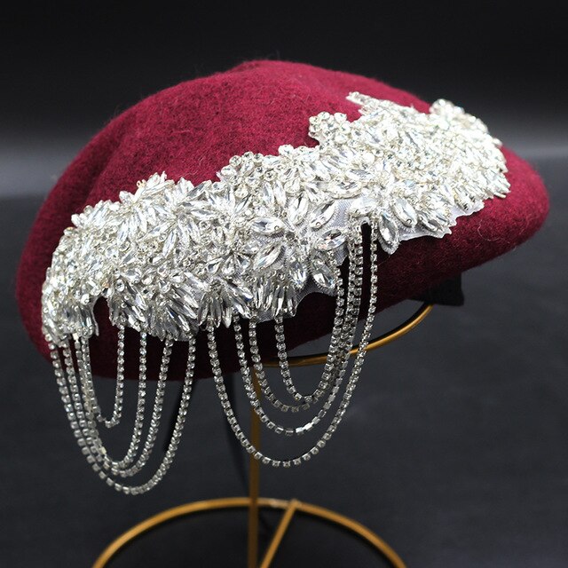 Sombrero con perla para mujer, sombrero de estilo palaciego barroco con flores de colores y pájaros y diamantes de imitación, sombrero con perla, gorra de viaje para , visera, 249: 5
